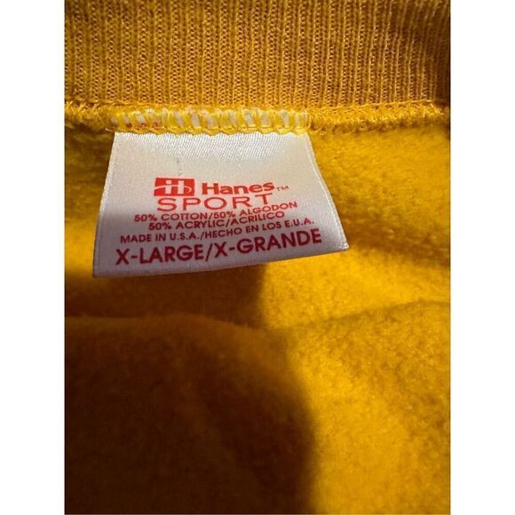 Vintage Hanes USA Yellow Cross Stitch Handmade Easter Bunny Crewneck Sweater XL - Picture 7 of 8